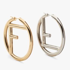 Fendi F is Fendi Hoop Earrings Gold & Palladium Earrings.